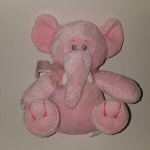 The Petting Zoo Pink Elephant Lovey Rattle Plush 6" Stuffed Animal Baby Toy
